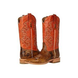 Corral Boots Men's 9EE Embroidery Square Toe Western Boots Sand/Orange A4228